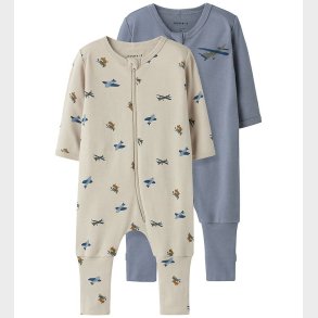 Name It Natdragt - 2-pak - NOOS - NbmNightsuit - Peyote/W/Tradew