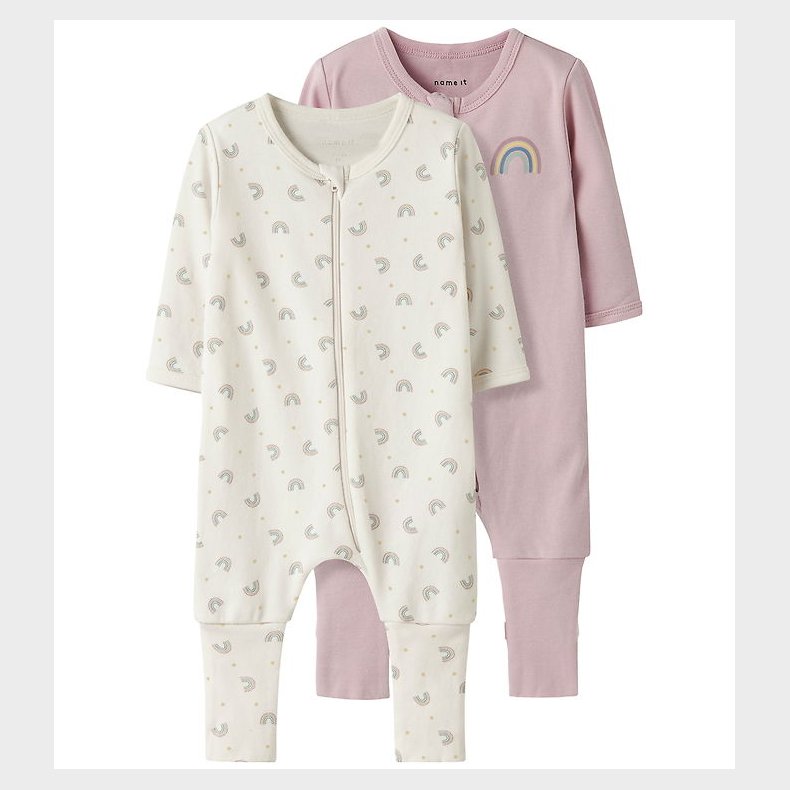Name It Natdragt - 2-pak - Noos - NbfNightsuit - Jet Stream/W/Bu