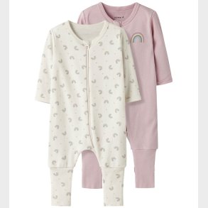 Name It Natdragt - 2-pak - Noos - NbfNightsuit - Jet Stream/W/Bu