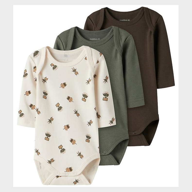 Name It Bodyer - l/� - 3-pak - Noos - NbmBody - Jet Stream/W/Tea