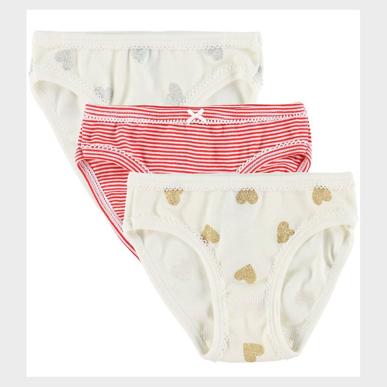 Petit Bateau trusser - 3-pak - Hvid/Rd