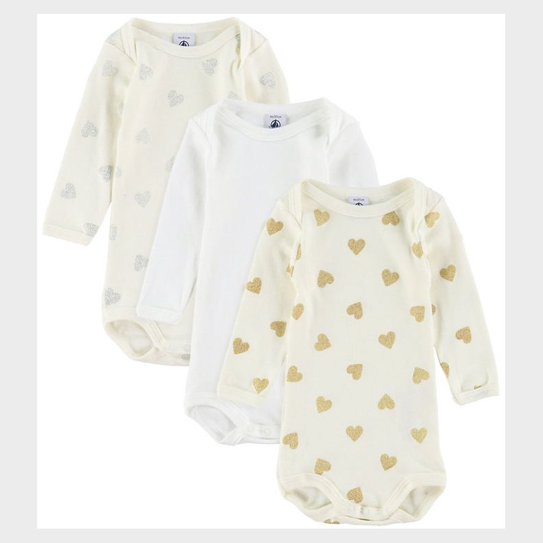 Petit Bateau Body l/ - 3-pak - Hvid