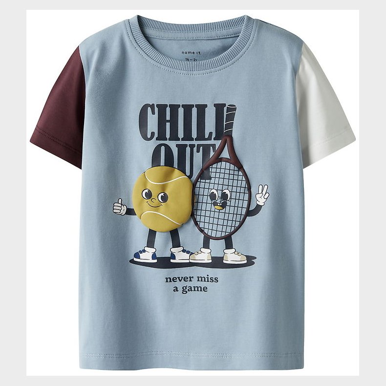 Name It T-shirt - NmmKyler - Dusty Blue m. Print