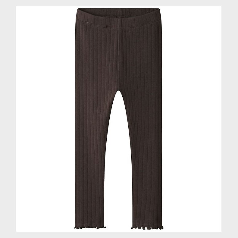 Name It Leggings - Rib - NmfLalla - Seal Brown m. Hulmnster