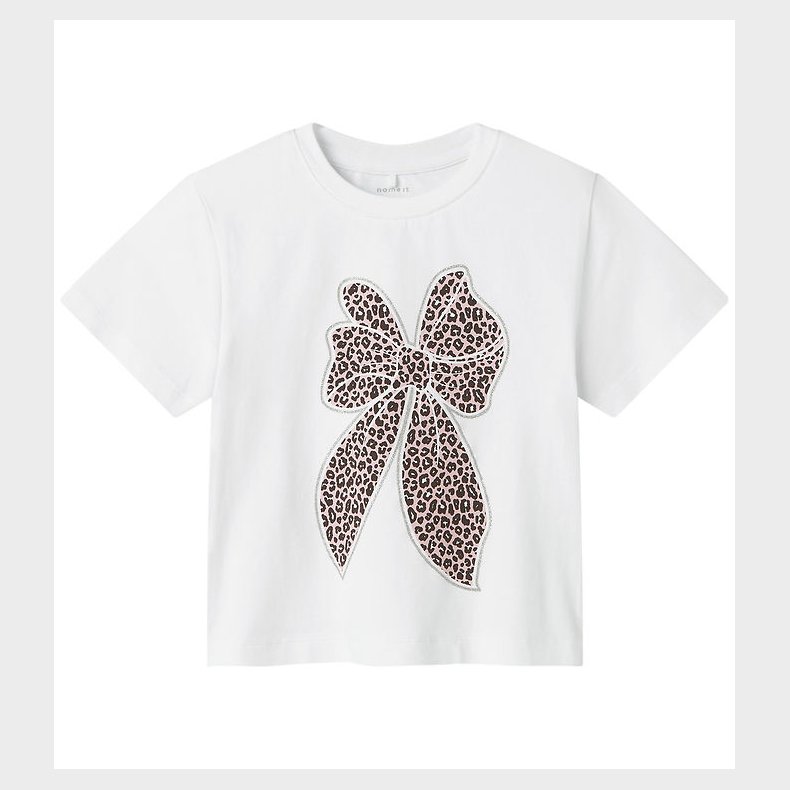 Name It T-shirt - NmfLeoanja - Bright White m. Print