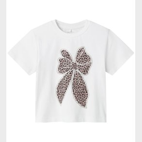 Name It T-shirt - NmfLeoanja - Bright White m. Print