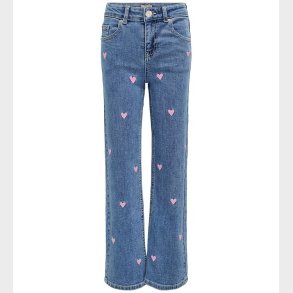 Kids Only Jeans - KogJuicy - Light Blue Denim/Pink Heart Embroii
