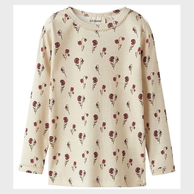 Lil Atelier Bluse - Rib - NmfLavo - Turtledove