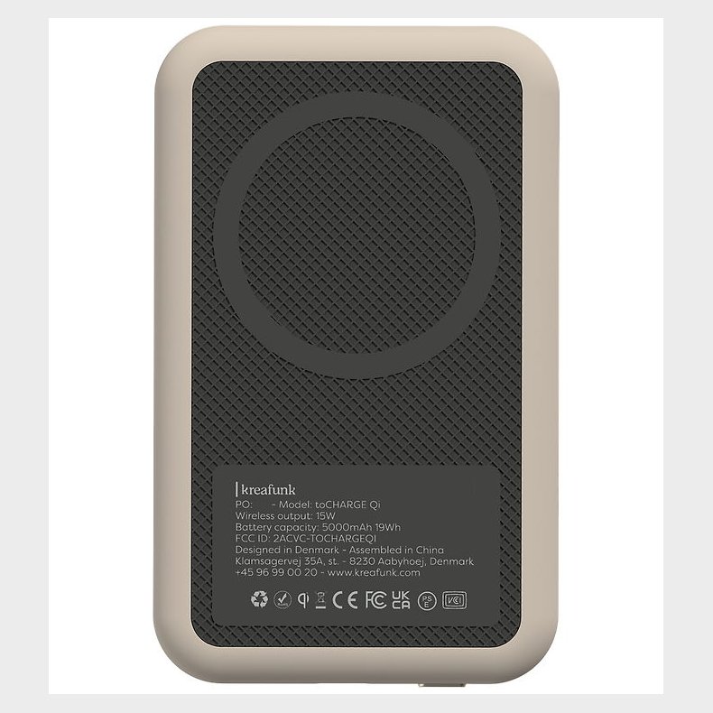 Kreafunk Powerbank - toCHARGE Qi - Ivory Sand - 5.000mAh