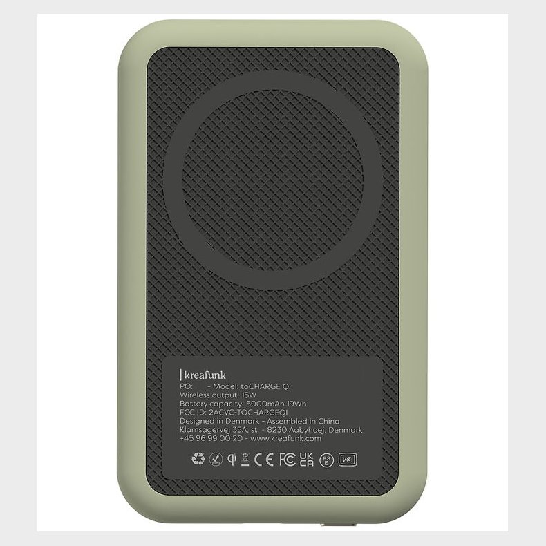 Kreafunk Powerbank - toCHARGE Qi - Dusty Olive - 5.000mAh