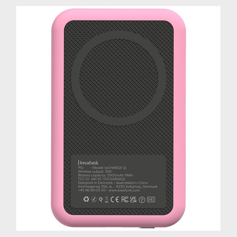 Kreafunk Powerbank - toCHARGE Qi - Fresh Pink - 5.000mAh
