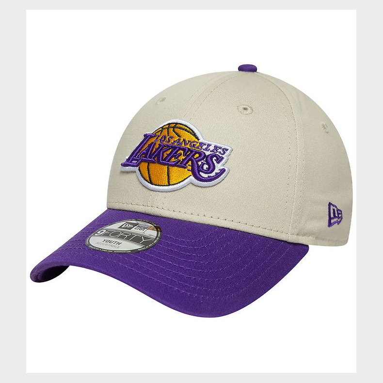 New Era Kasket - 9Forty - Los Angeles Lakers - Lysebeige/Lilla
