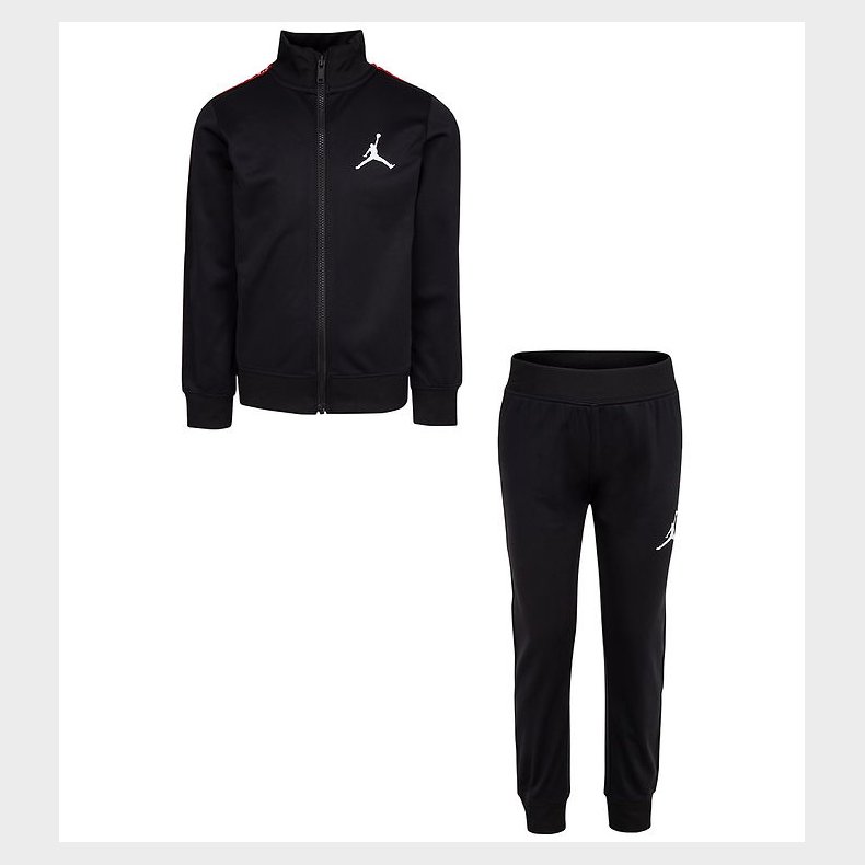 Jordan Trningsst - Cardigan/Sweatpants - Sort m. Rd