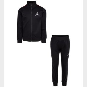 Jordan Tr�ningss�t - Cardigan/Sweatpants - Sort m. R�d