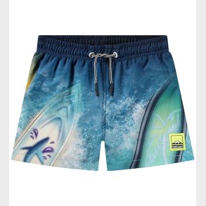 Molo Badeshorts - UV50+ - Niko - Surf Art Blue Chill