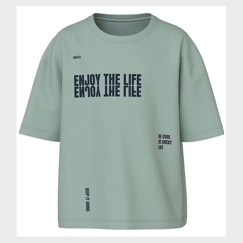Name It T-shirt - NkmVictor - Jadeite/Enjoy The Life Be Cool