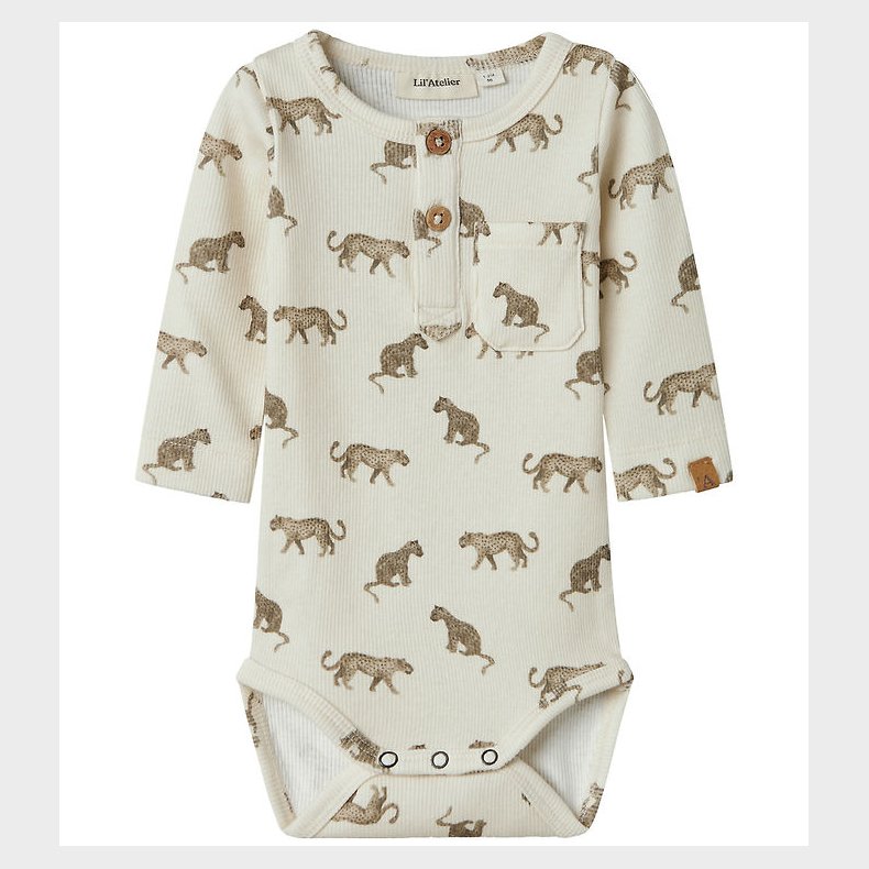 Lil Atelier Body l/ - Rib - Slim - NbmLavo - Turtledove