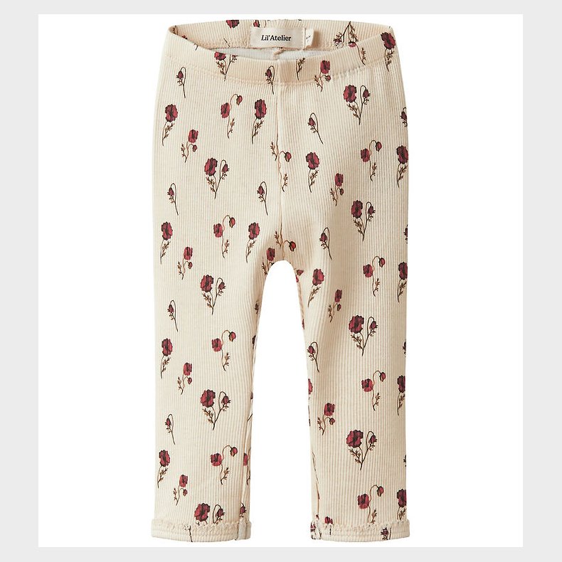 Lil Atelier Leggings - Rib - NbfLavo - Turtledove