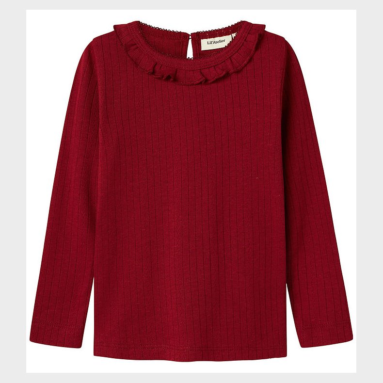 Lil Atelier Bluse - Rib - NmfRachel - Red Dahlia