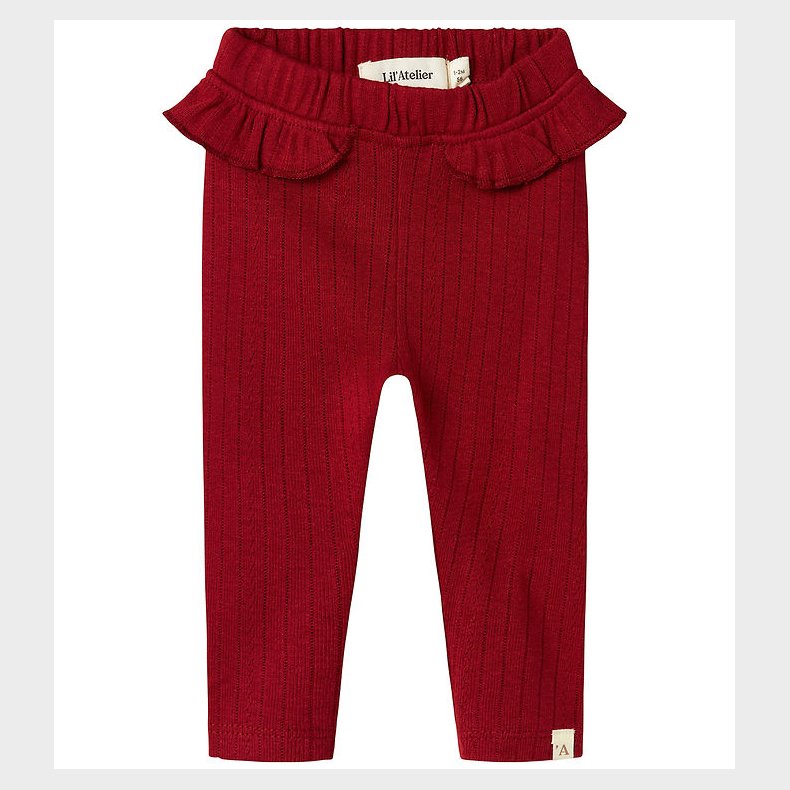 Lil Atelier Leggings - Rib - NbfRachel - Red Dahlia