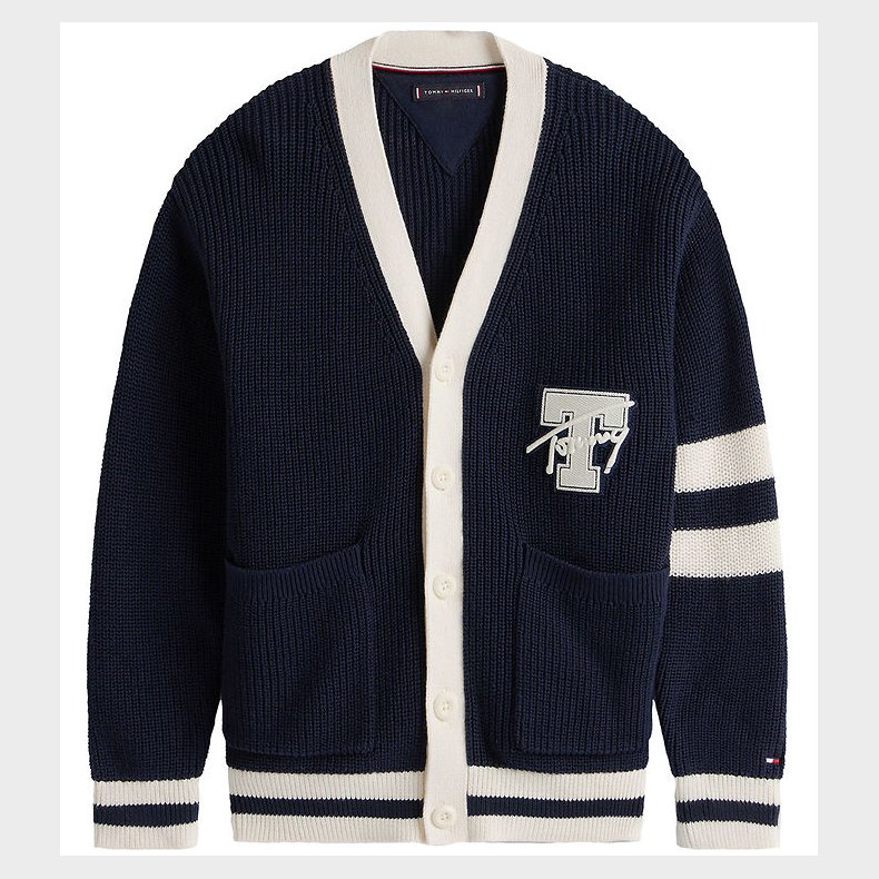 Tommy Hilfiger Cardigan - Strik - Varsity Graphic - Dark Night N
