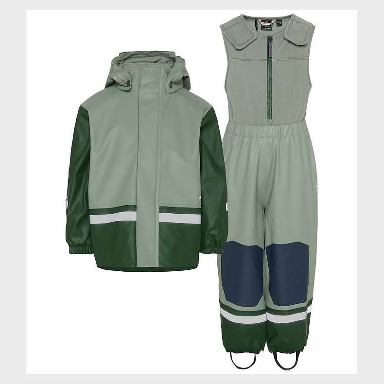 Didriksons Regnt�j m. Fleece - PU - Boardman - Light Moss