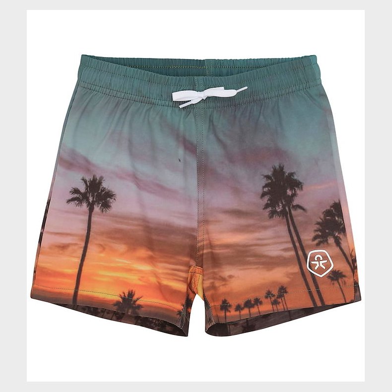 Color Kids Badeshorts - AOP - Orange Pop