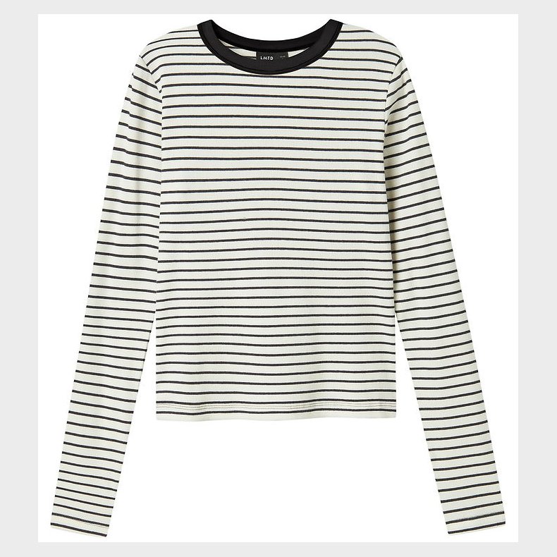 LMTD Bluse - Rib - Noos - NlfHinaja - Dark Grey Melange/White St