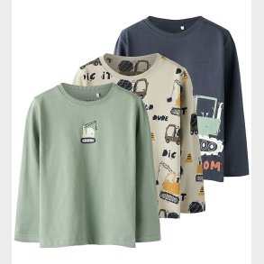 Name It Bluser - 3-pak - NmmNiko - Green Bay/Silver Lining