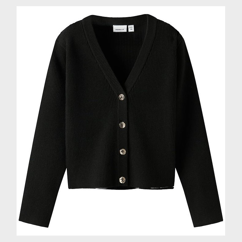 Name It Cardigan - Strik - Rib - NkfLarenLise - Black