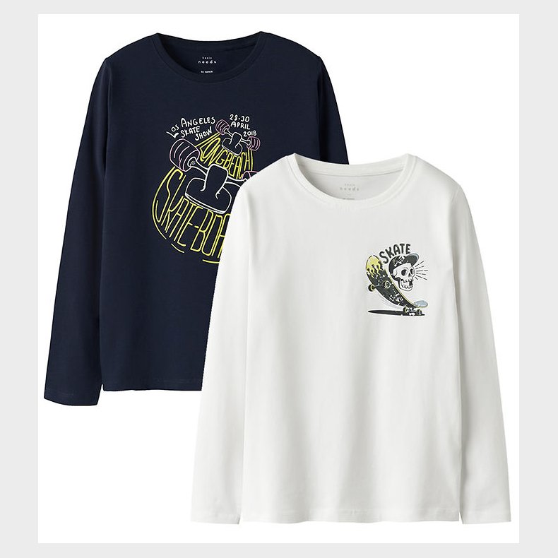 Name It Bluse - NkmVux - 2-pak - Navy Blazer/Bright White/Skate