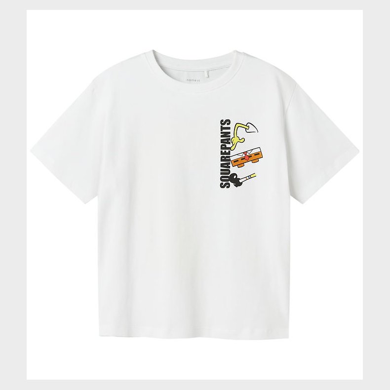 Name It T-shirt - NkmJarl - Svampebob Firkant - Bright White
