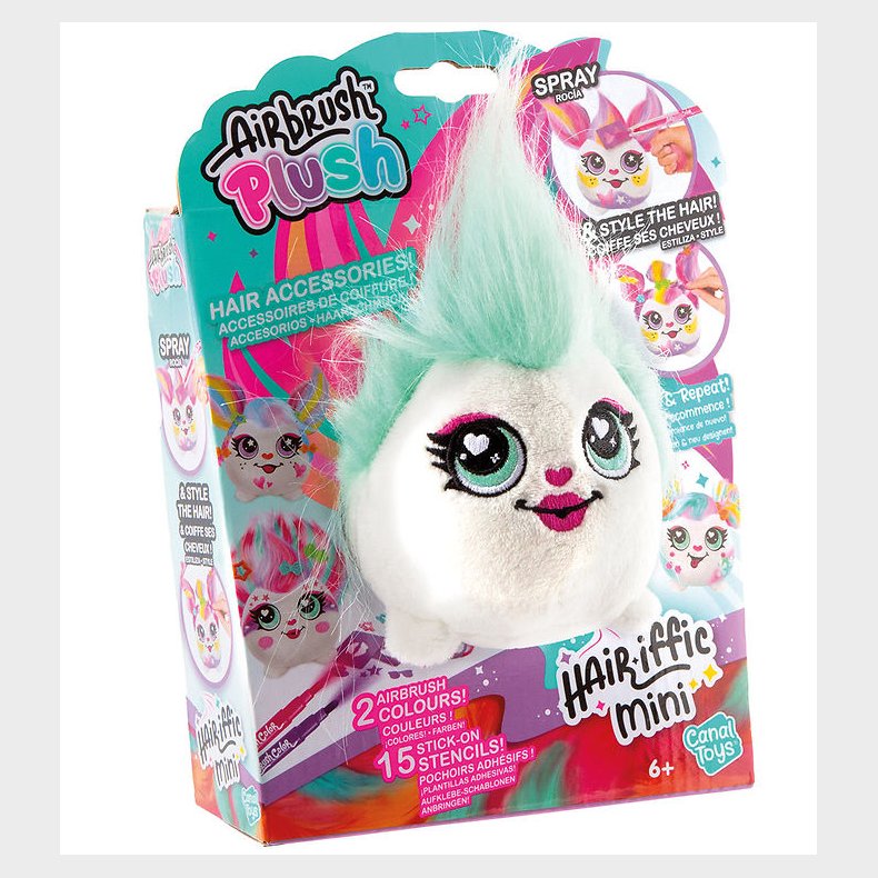 Airbrush Plush Bamse - 10 cm - Mini - Hair'iffic