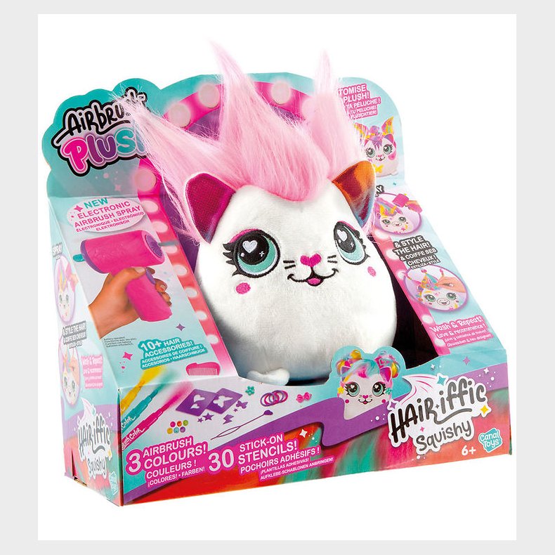 Airbrush Plush Bamse - Squish Pal Precious - 17 cm