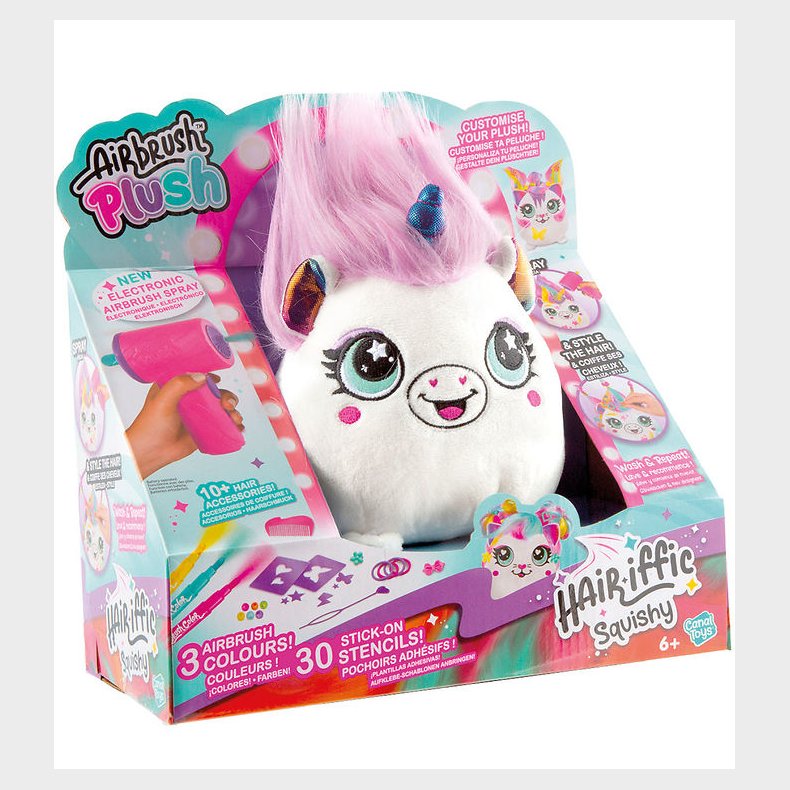 Airbrush Plush Bamse - 17 cm - Squish Pal - Princesse