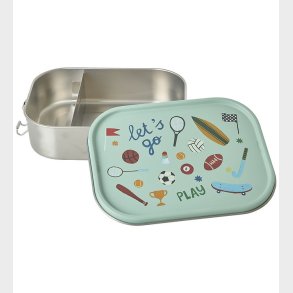 Rice Madkasse - Rustfrit Stl - 2 Rum - Sports Print - Lys Grn