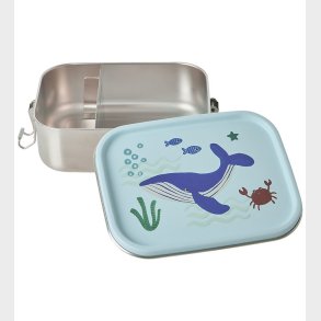 Rice Madkasse - Rustfrit Stl - 2 Rum - Ocean Print - Bl