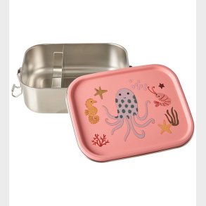 Rice Madkasse - Rustfrit Stl - 2 Rum - Ocean Print - Koral