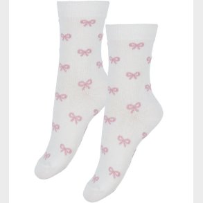 Fuzzies Str�mper - 2-Pak - Hvid m. Rosa Sl�jfer