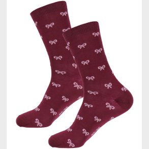 Fuzzies Str�mper - 2-Pak - Burgundy m. Lyser�de Sl�jfer