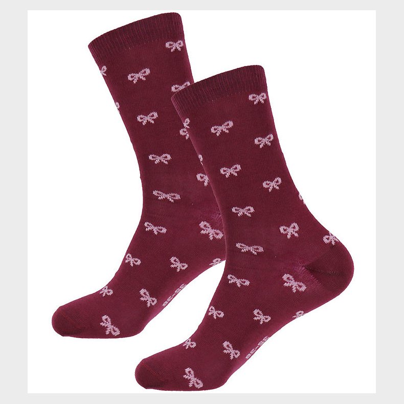 Fuzzies Str�mper - 2-Pak - Burgundy m. Lyser�de Sl�jfer