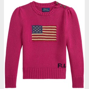 Polo Ralph Lauren Bluse - Strik - Preppy Pink m. Flag