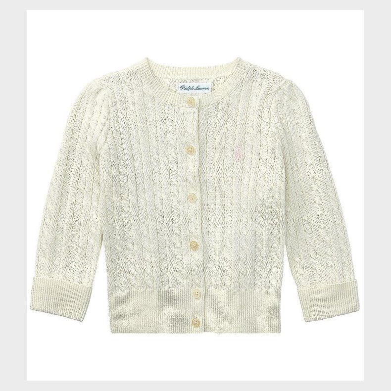 Polo Ralph Lauren Cardigan - Strik - Mini Cable - Warm White