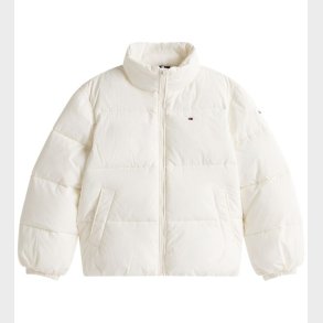 Tommy Hilfiger Dynejakke - Flag Puffer - Ivory Silk