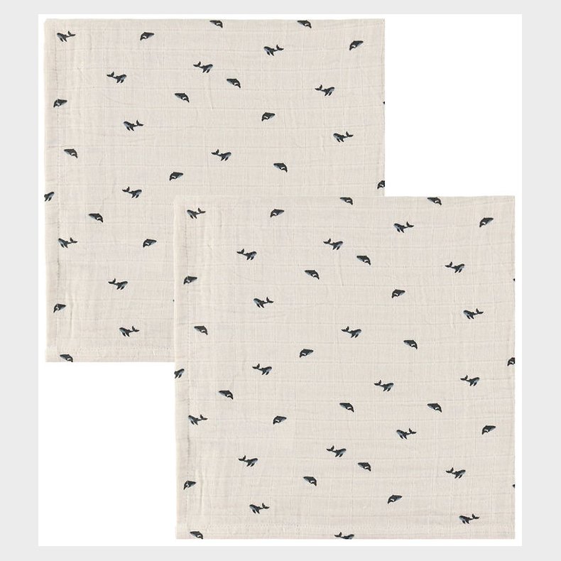 Liewood Stofbleer - Musselin - 2-Pak - Lewis - Mini Whale/Sandy