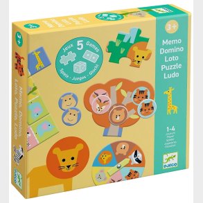 Djeco Spil - 5 spil - Wild Animals