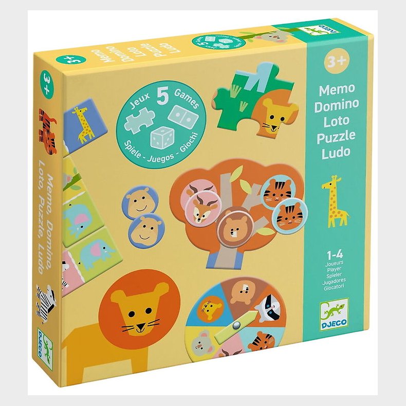 Djeco Spil - 5 spil - Wild Animals