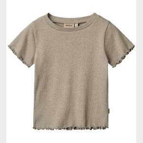 Wheat T-shirt - Rib - Alicia - Gravel Melange