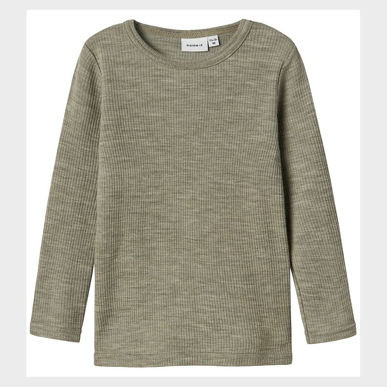 Name It Bluse - Uld - Rib - Noos - NmnWax - Dried Sage