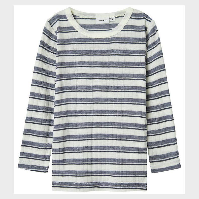 Name It Bluse - Uld - Noos - NmmWang - Folkstone Gray/Snow White